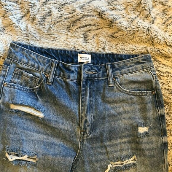 Special A Women's Light Wash Distressed Denim Skinny Jeans Size 1 - Picture 6 of 9